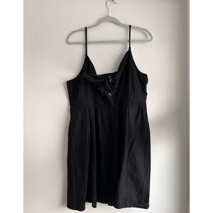 Fit & Flare Tie Front Smoked Linen Blended Summer Dress